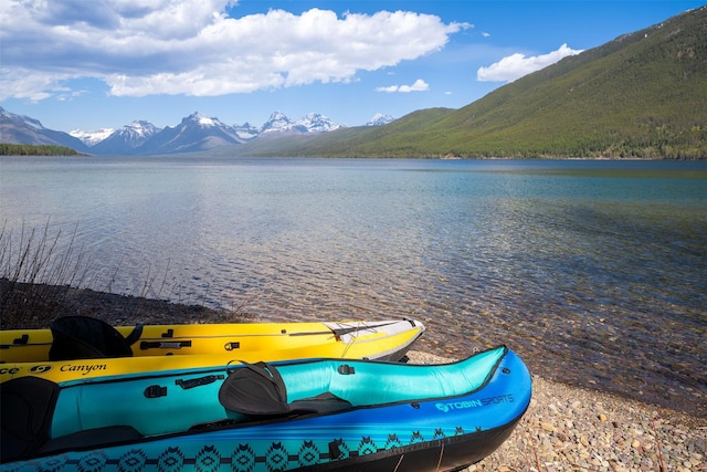 property view of water featuring a mountain view