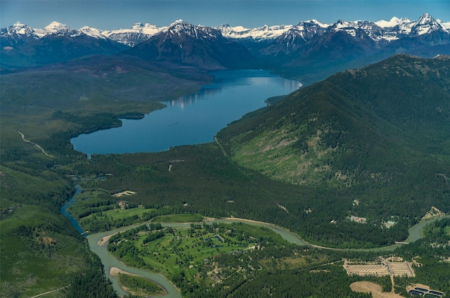 mountain view with a water view