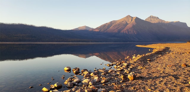 property view of water featuring a mountain view