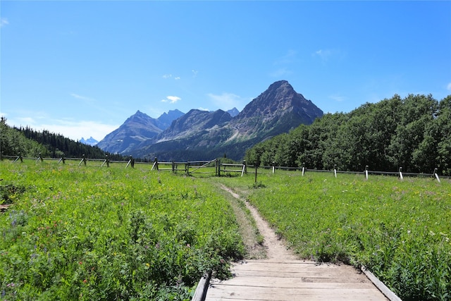 property view of mountains featuring a rural view