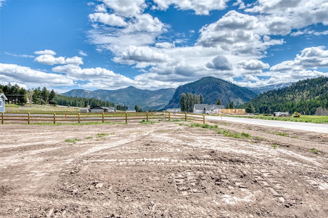 mountain view with a rural view