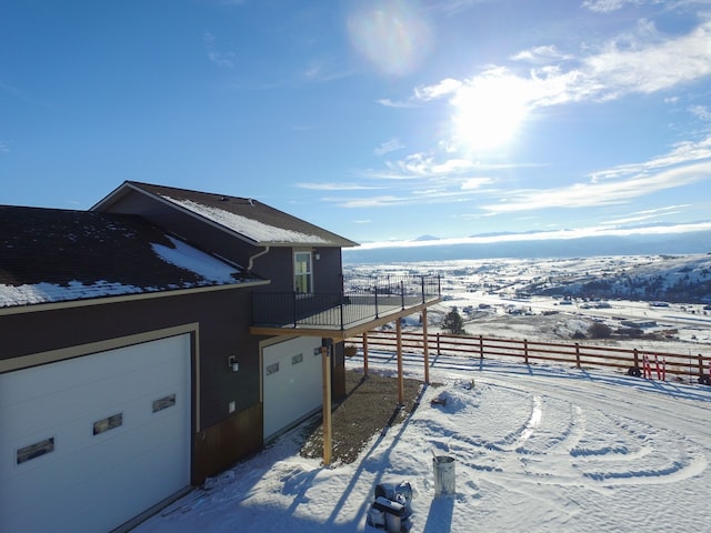 exterior space featuring a garage