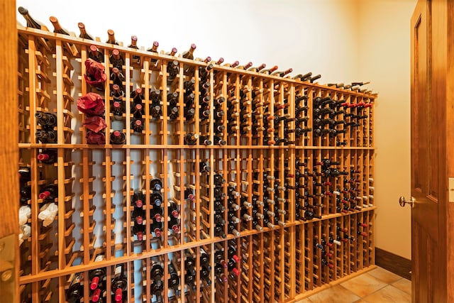 wine room featuring light tile flooring