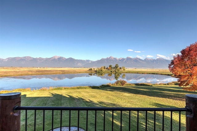 property view of water featuring a mountain view