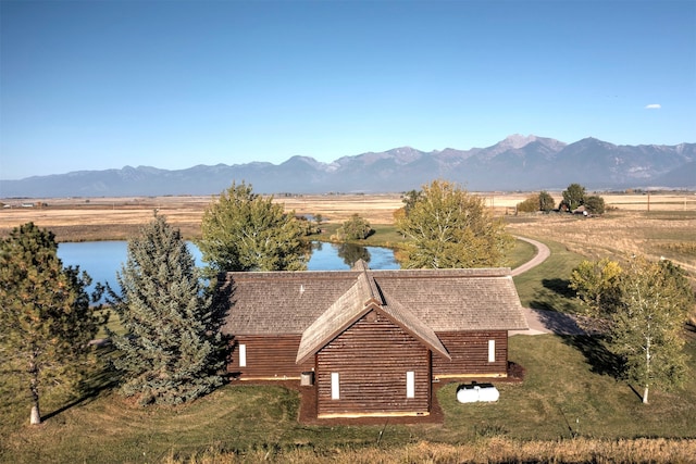 property view of mountains with a rural view and a water view