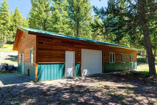 view of garage