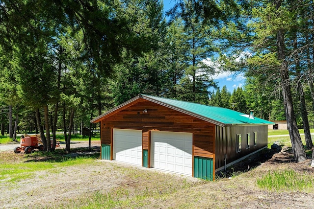 view of garage