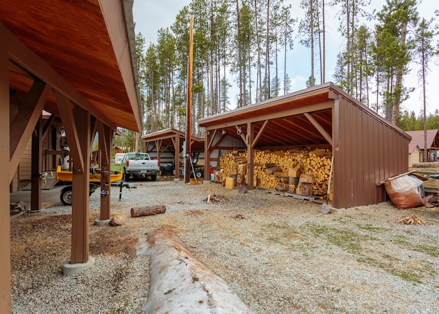 exterior space featuring a carport