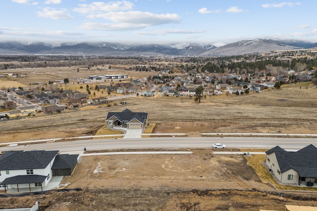 drone / aerial view with a mountain view