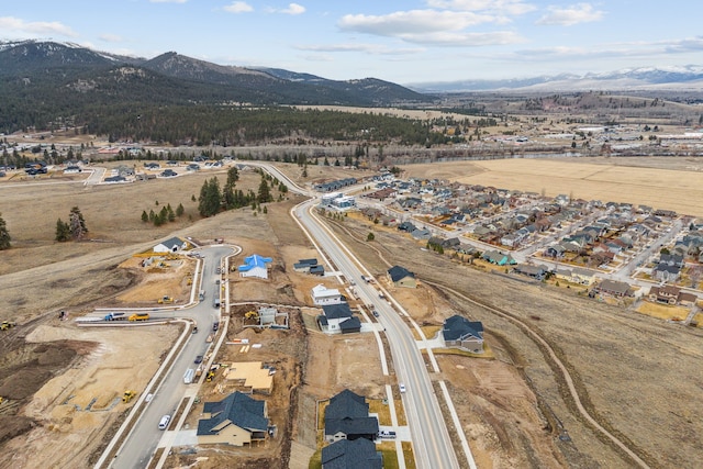 aerial view featuring a mountain view