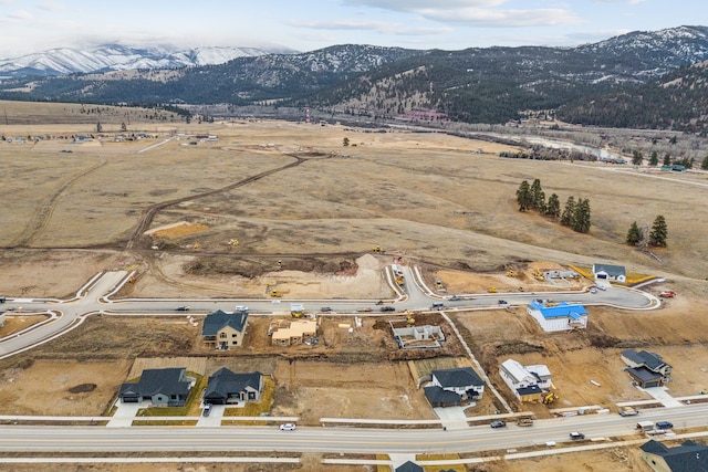 aerial view with a rural view and a mountain view