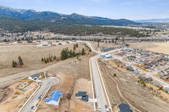 aerial view with a mountain view