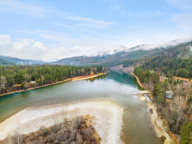 property view of water featuring a mountain view