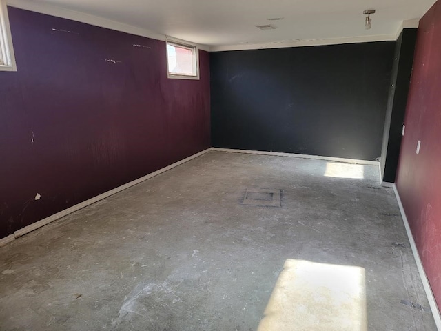 empty room with concrete floors