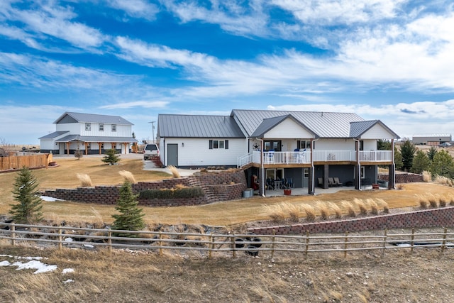 view of front of house with a deck