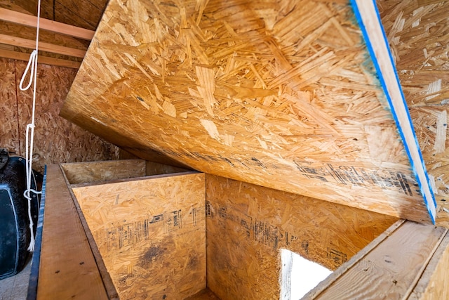 view of unfinished attic