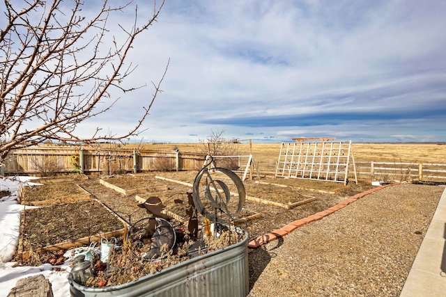 view of yard with a rural view