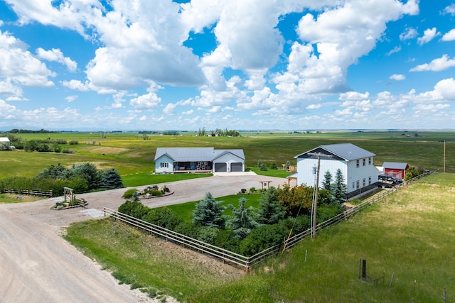 bird's eye view featuring a rural view