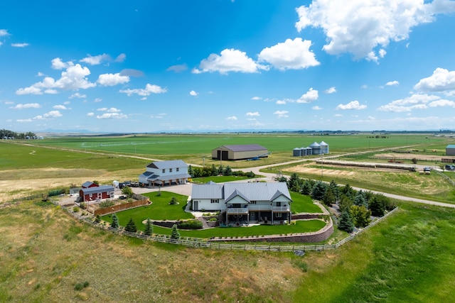 bird's eye view with a rural view