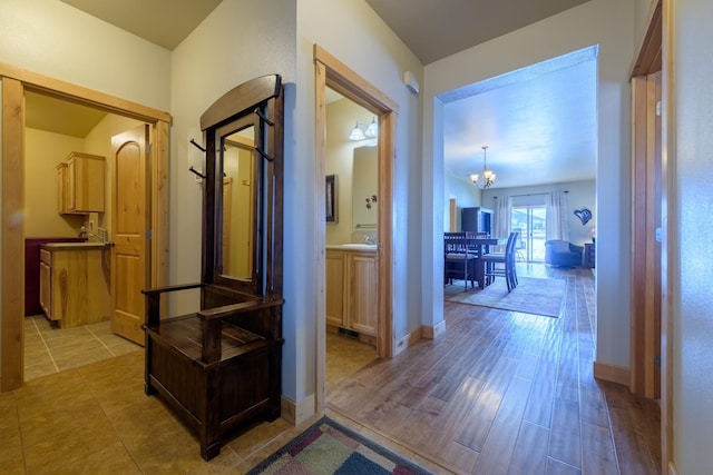30 Demers Pl, Eureka, MT 59917 - corridor with a chandelier