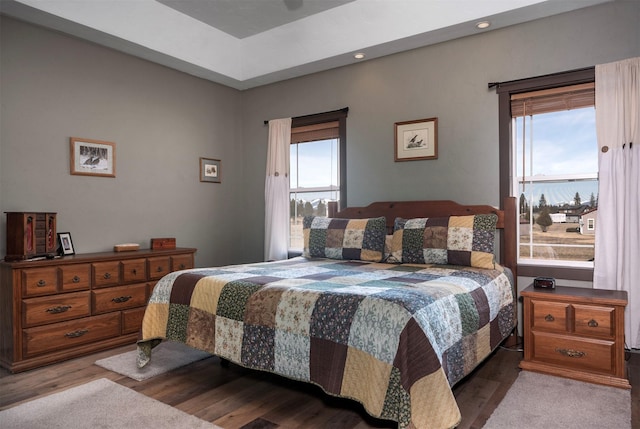 165 Jewel View Dr, Columbia Falls, MT 59912 - bedroom featuring wood finished floors, multiple windows, and recessed lighting
