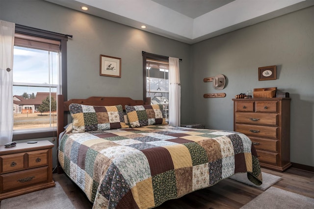 165 Jewel View Dr, Columbia Falls, MT 59912 - bedroom featuring wood finished floors, multiple windows, and recessed lighting