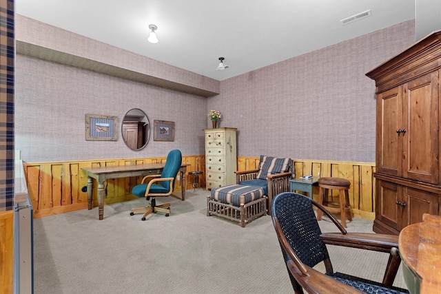 770 Pallo Trl, Hamilton, MT 59840 - carpeted home office featuring wallpapered walls and wainscoting
