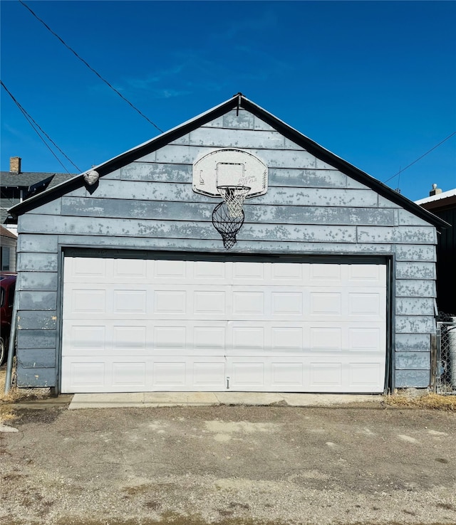 view of garage