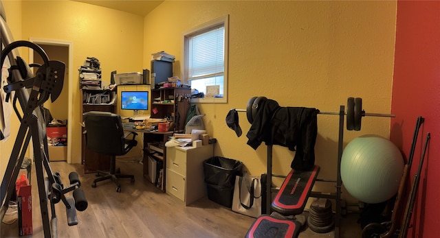 office featuring light hardwood / wood-style floors