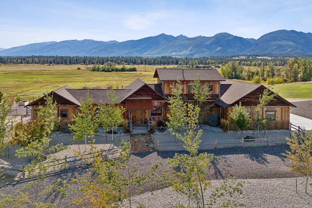 exterior space featuring a mountain view