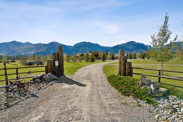 property view of mountains with a rural view