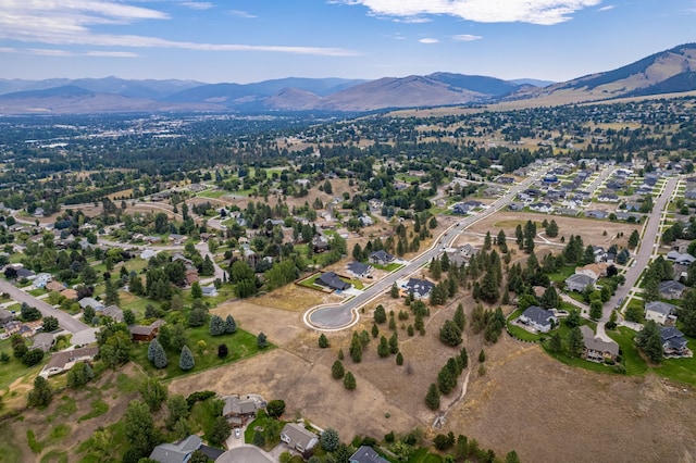 bird's eye view with a mountain view