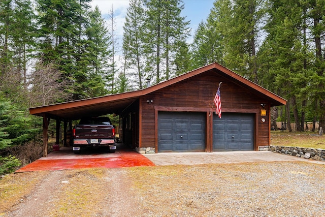 view of garage