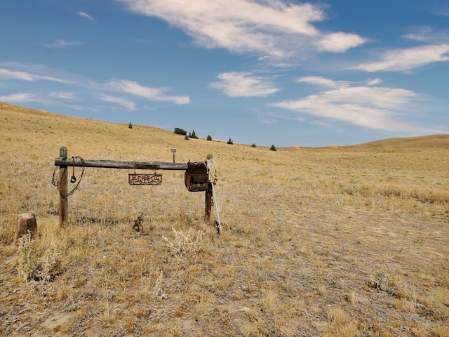 view of yard with a rural view