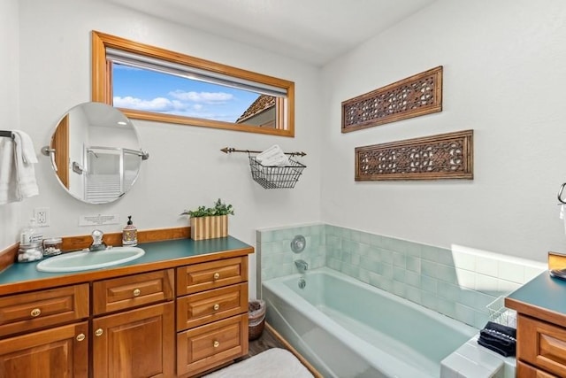 17431 Fishing Rock Ln, Bigfork, MT 59911 - bathroom featuring vanity and a garden tub