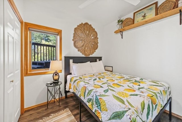17431 Fishing Rock Ln, Bigfork, MT 59911 - bedroom with a closet and wood finished floors