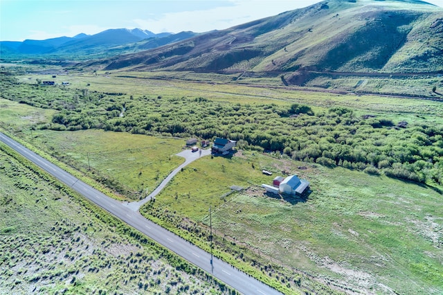 drone / aerial view with a mountain view