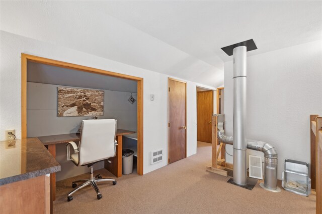 carpeted bedroom with a drop ceiling