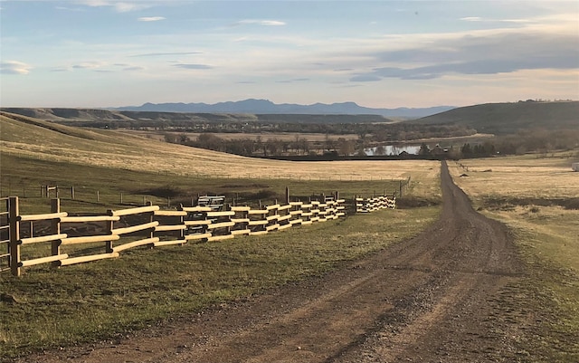 property view of mountains with a rural view