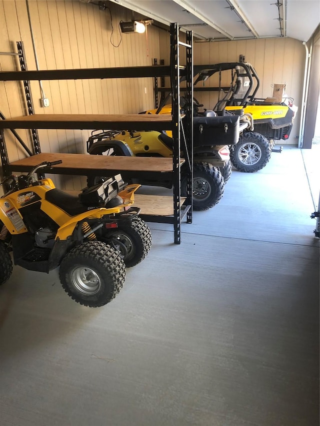 garage featuring a garage door opener