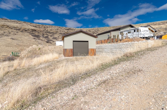 exterior space with a mountain view