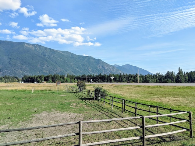 mountain view with a rural view