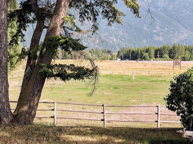 view of yard with a rural view