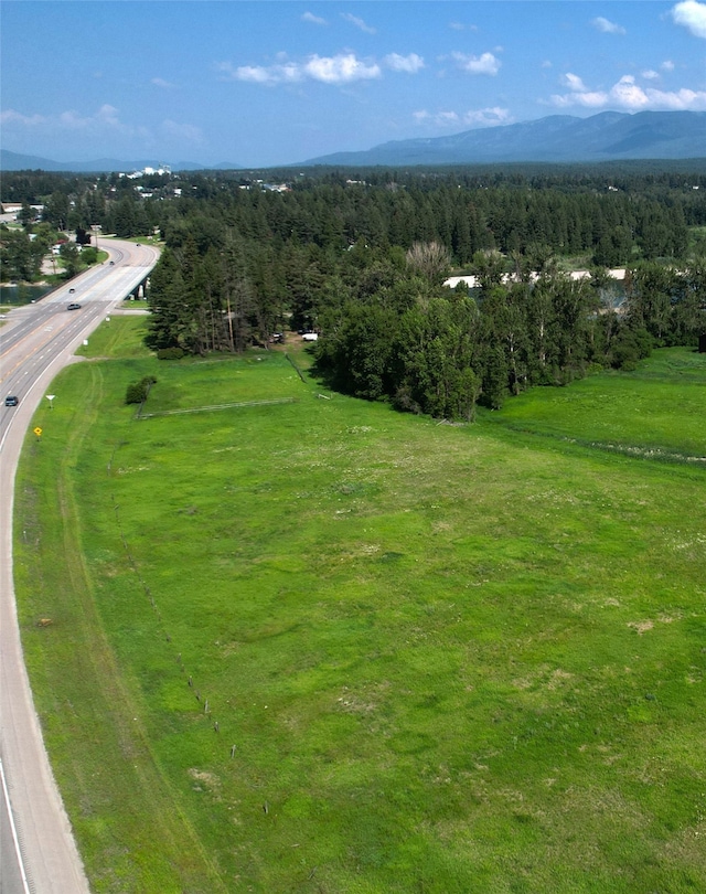 drone / aerial view with a mountain view