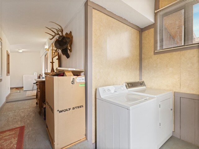 laundry room featuring washing machine and dryer