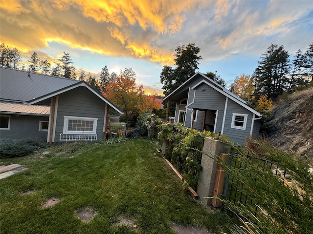 exterior space with a lawn