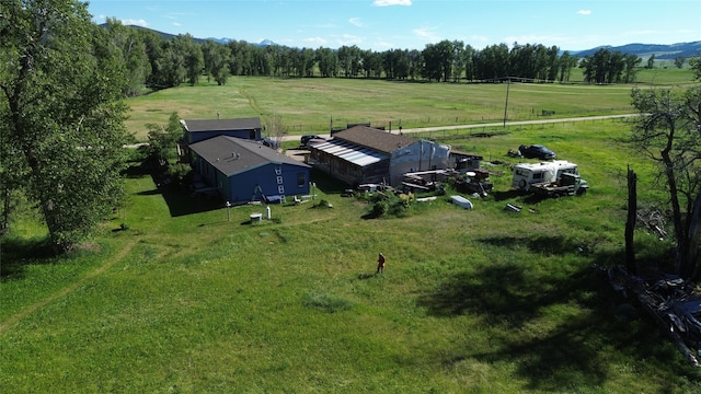 drone / aerial view featuring a rural view