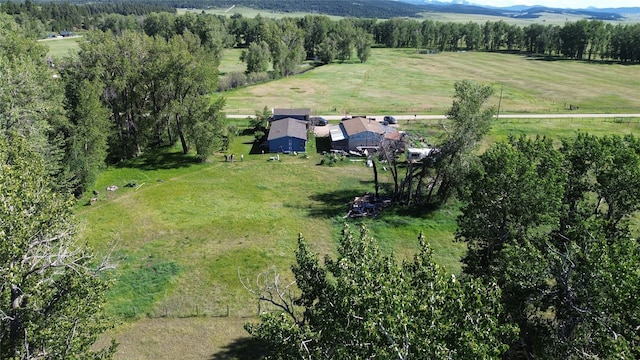 aerial view featuring a rural view