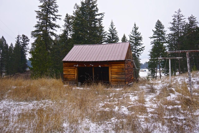 view of snow covered structure