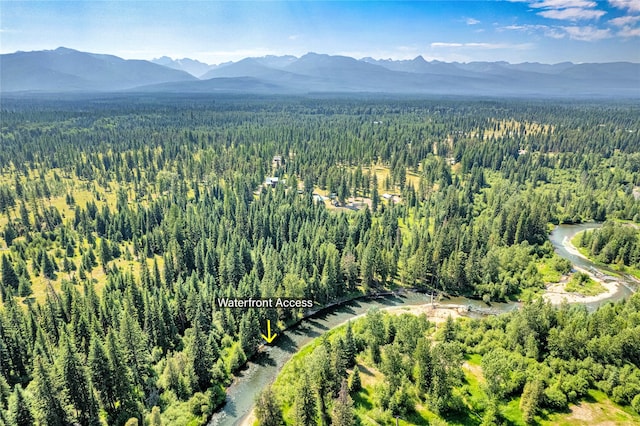 drone / aerial view with a mountain view